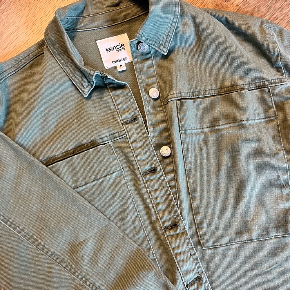 Kensie Sage Green Denim Shirt/Jacket